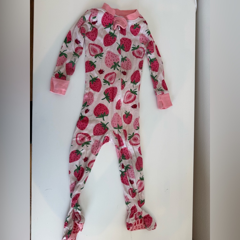 Honest Baby Strawberry Print One-Piece Pajamas